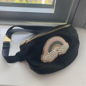 🌈Noir (Black) Stoney Clover Lane Fanny with rainbow patch🌈